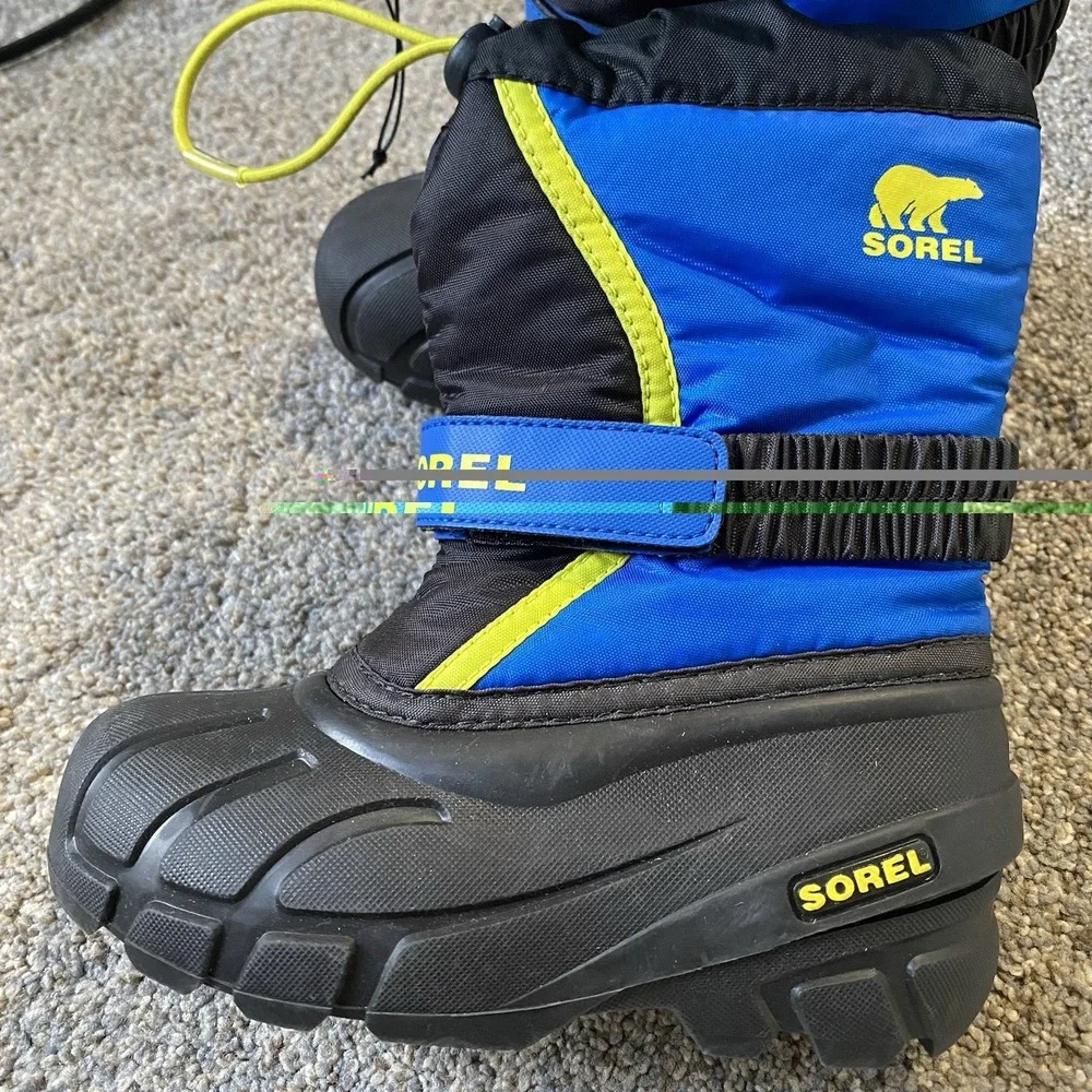 Sorel Winter Snow Boots Kids Sz 12  Blue Waterproof Felt Insulated Cold Weather